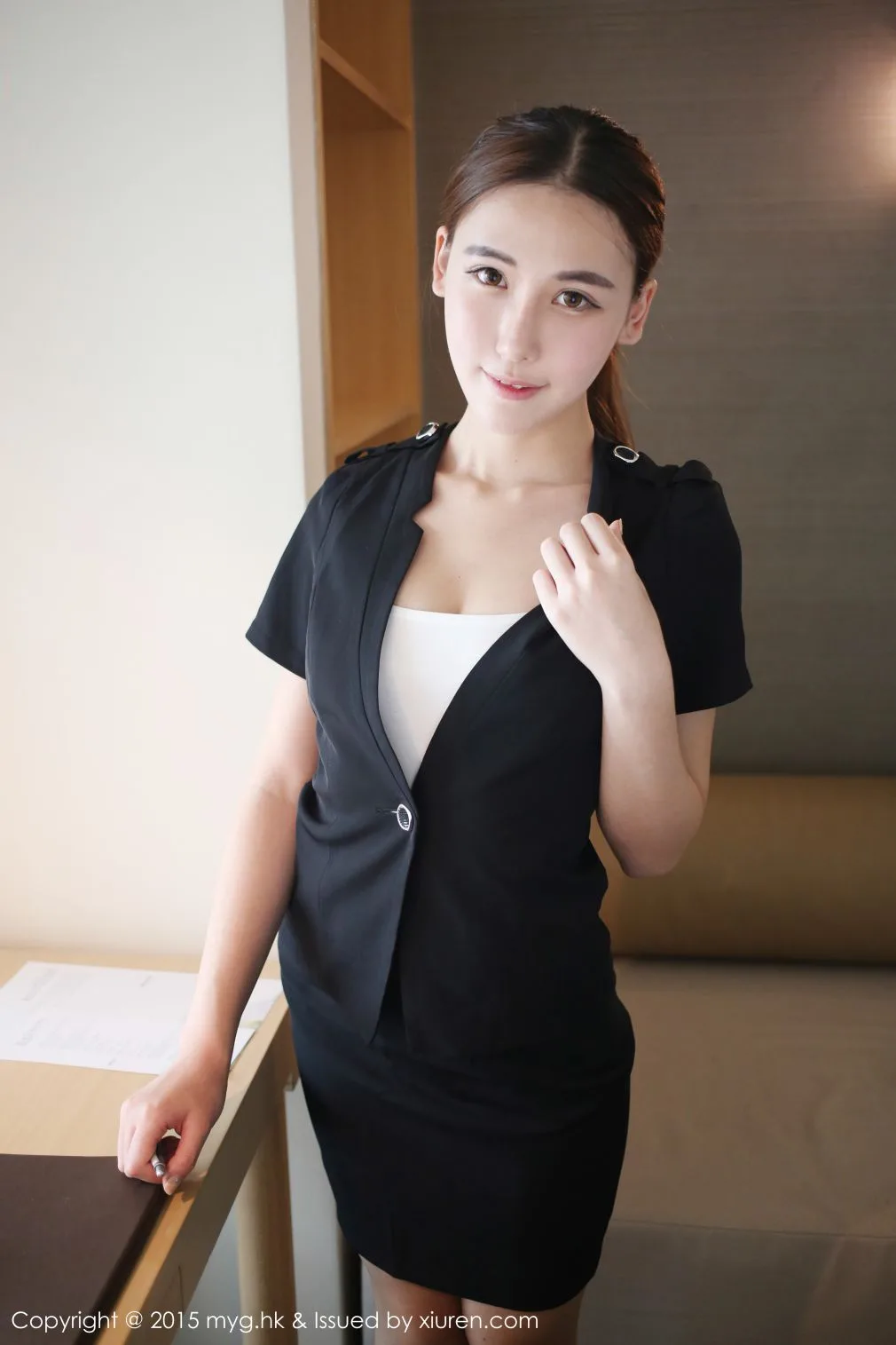 [Bộ sưu tập ảnh người đẹp MyGirl] Tập 161 Xiong Ya BOBO - Sự quyến rũ của bộ đồng phục vest đen - 24