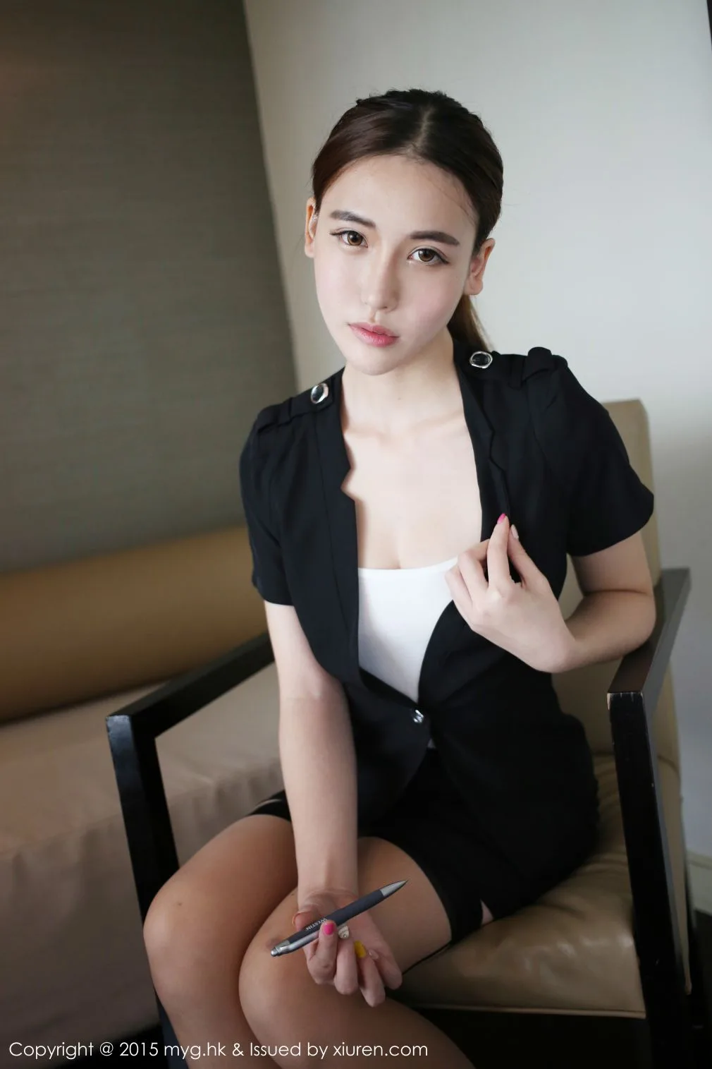 [Bộ sưu tập ảnh người đẹp MyGirl] Tập 161 Xiong Ya BOBO - Sự quyến rũ của bộ đồng phục vest đen - 16